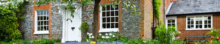 Wisteria on front of house