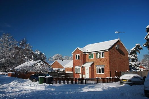 Wintery house scene